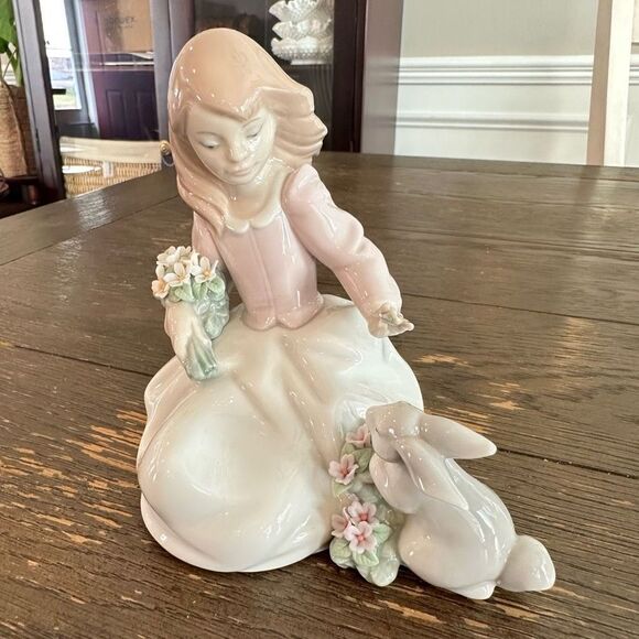 LLADRO Forestland Encounter Girl with‎ Bunny Friend Vintage 2002 NEW - Picture 6 of 9